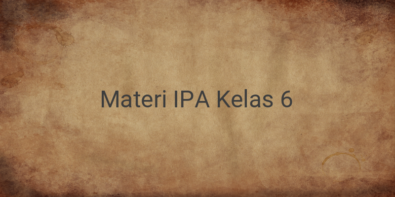 Rangkuman Materi IPA Lengkap Kelas 6 SD/MI (Bab 7-11)