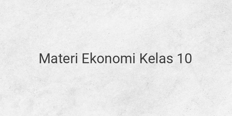 Rangkuman Materi Ekonomi Kelas 10 Lengkap